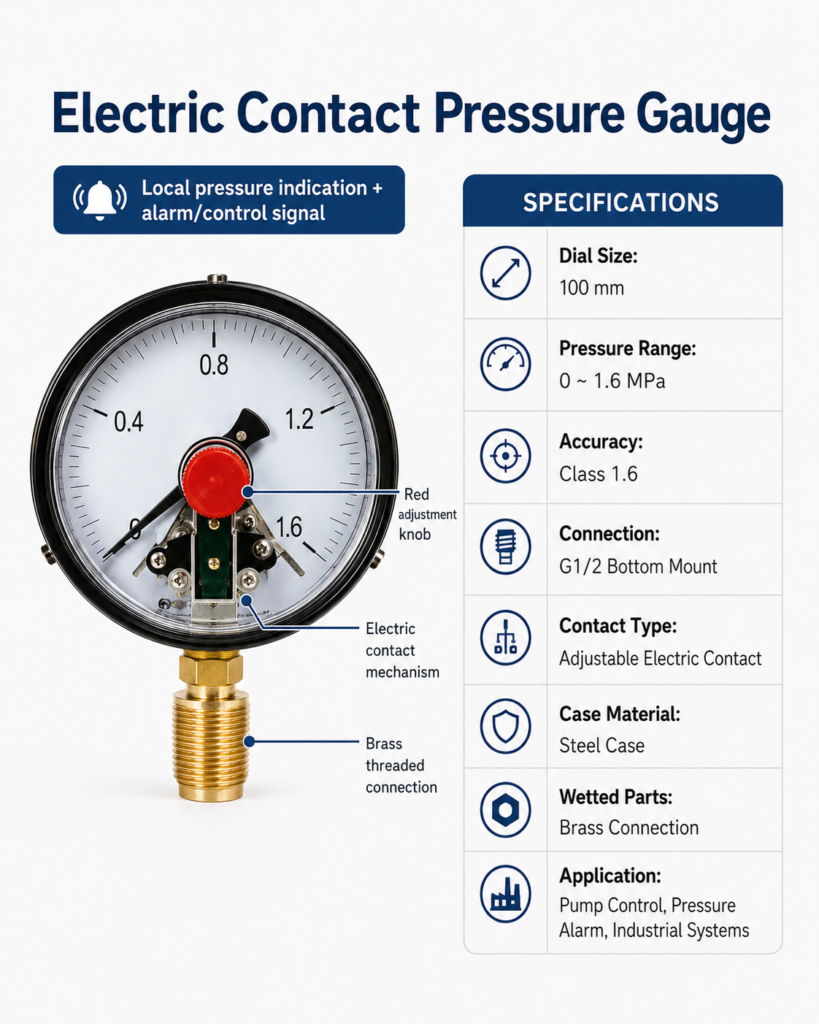Electric Contact Pressure Gauge specification