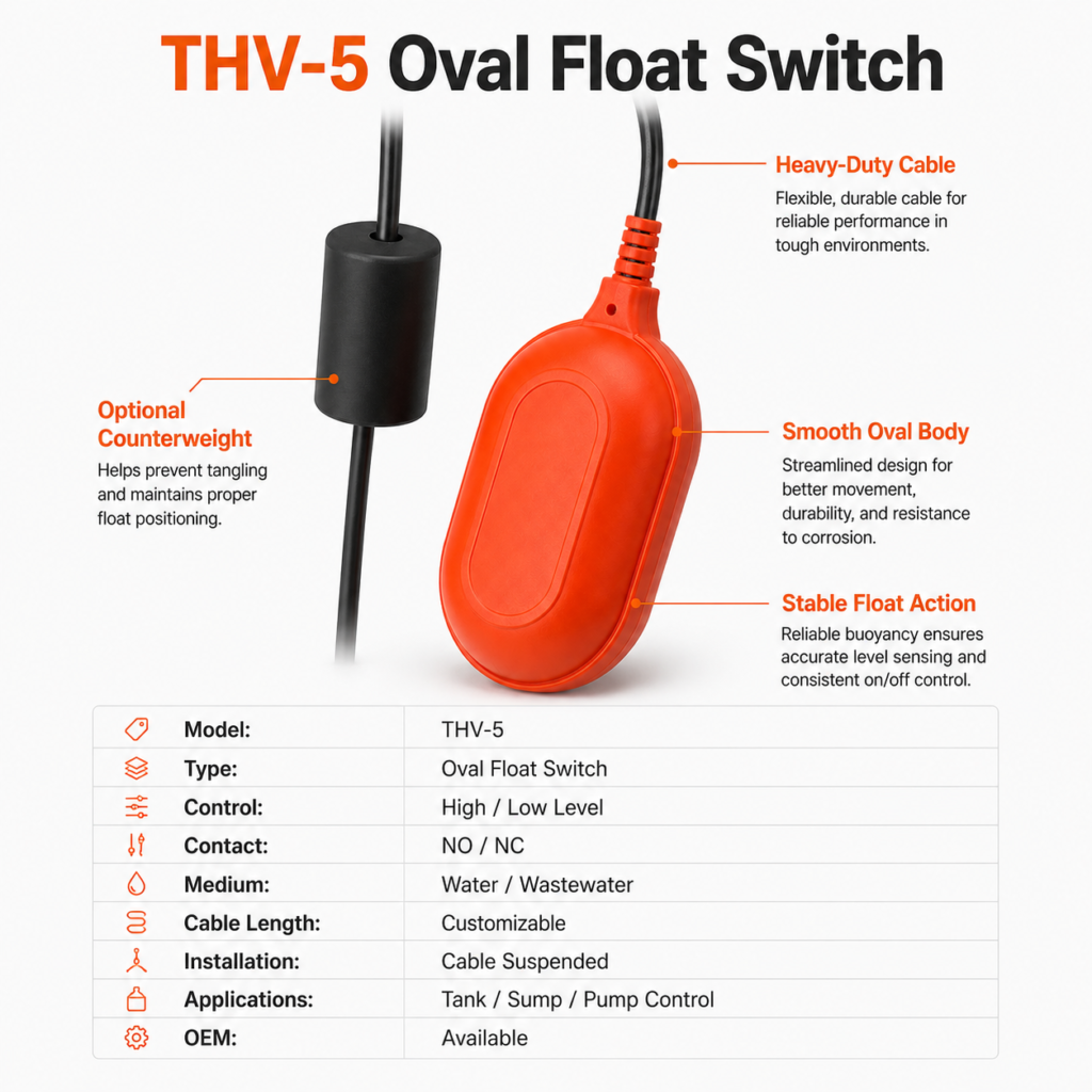 THV-5 Oval Float Switch specification